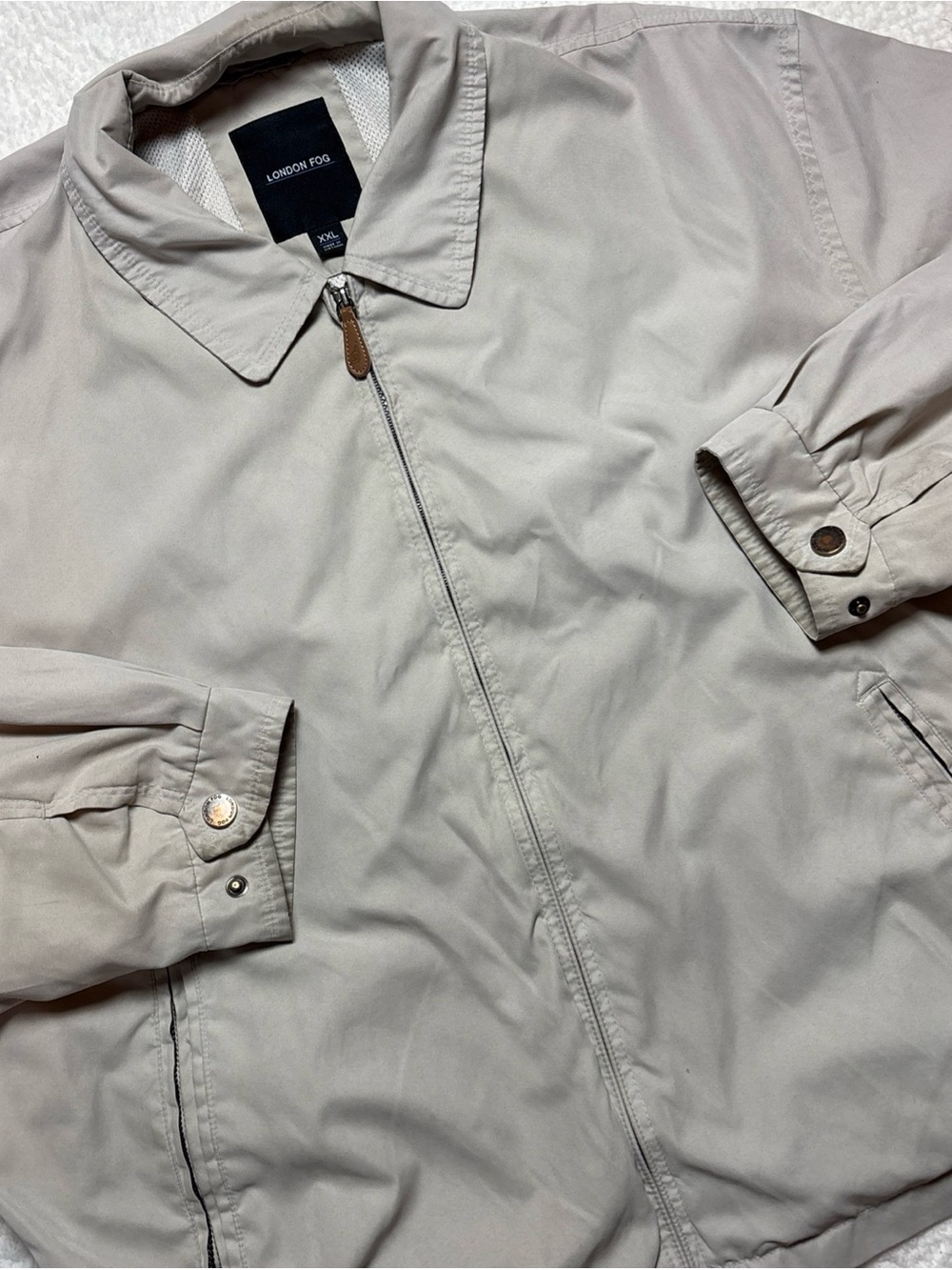 London Fog Men's Light Gray Zip-Front Jacket